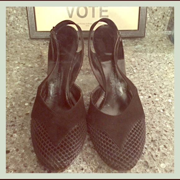 1940's Suede Slingback Cage Heels - Picture 2 of 6